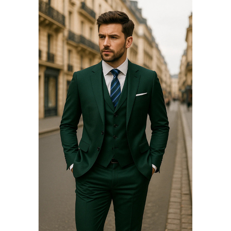 Herren Set | Slim Fit 3-teiliger Anzug | Elegante Herren Kleider