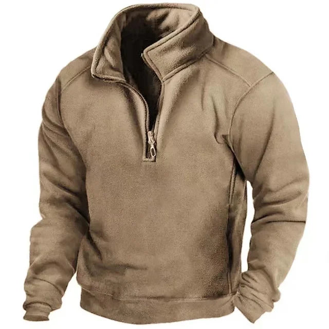 Herren Pullover | Winter Herren Pulli | Warmer Winddichter Half-Zip