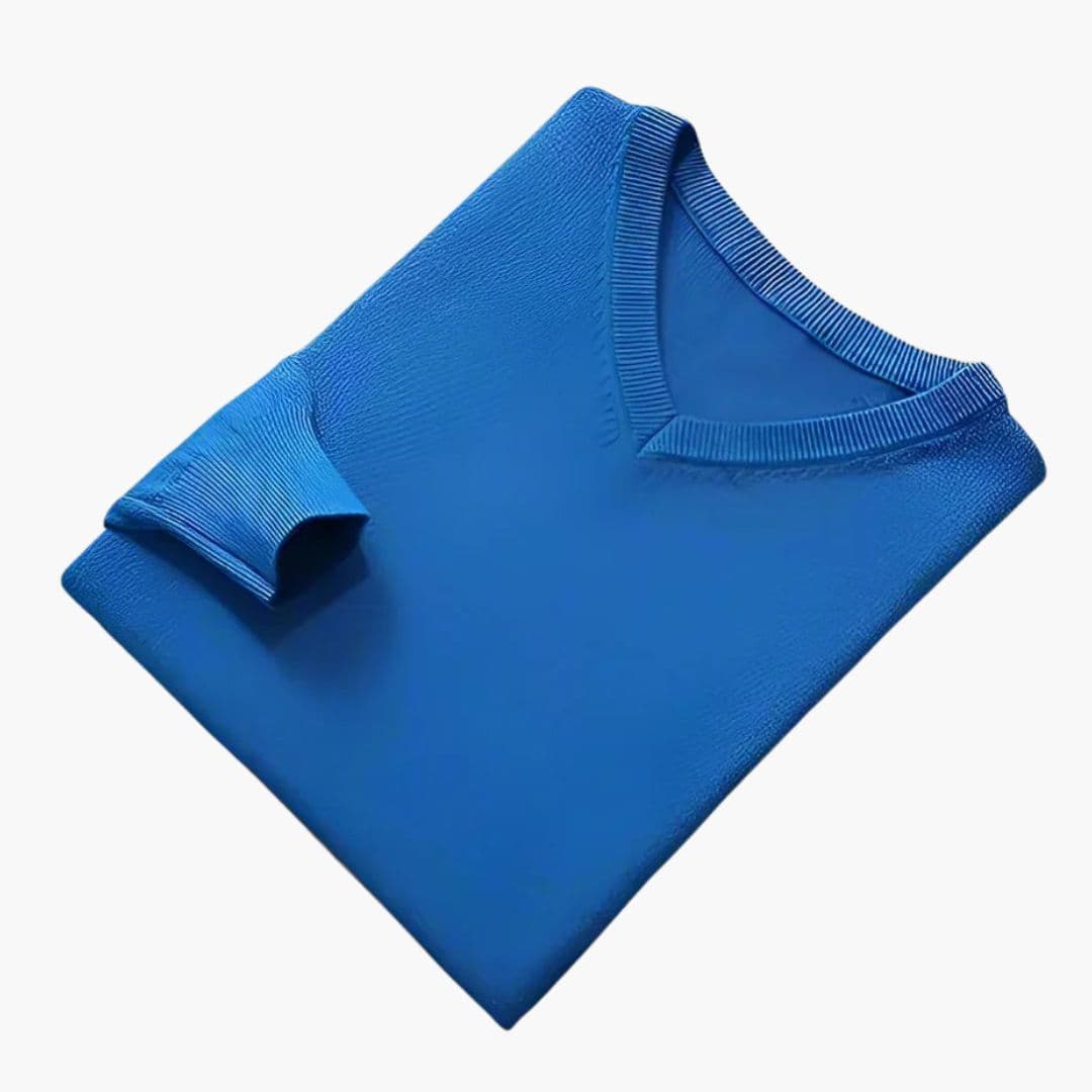 Pullover Herren | V-Ausschnitt Ribbesatz | Klassisch Warm Herren Pulli