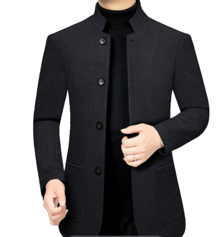 Winterjacke Herren | Stehkragen Blazer Stil | Jacke Herren Slim