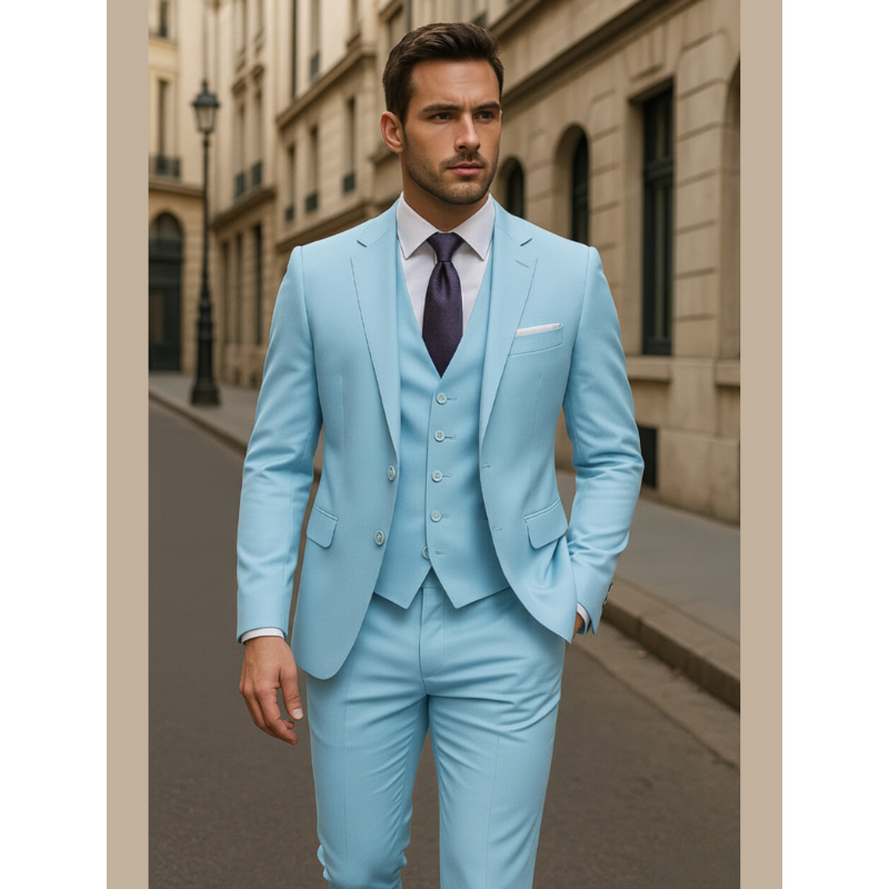 Herren Set | Slim Fit 3-teiliger Anzug | Elegante Herren Kleider