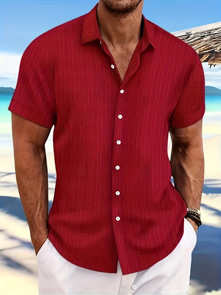 Herren Hemd | Elegant Slimfit | Kurzarm Knopfleiste | Sommer