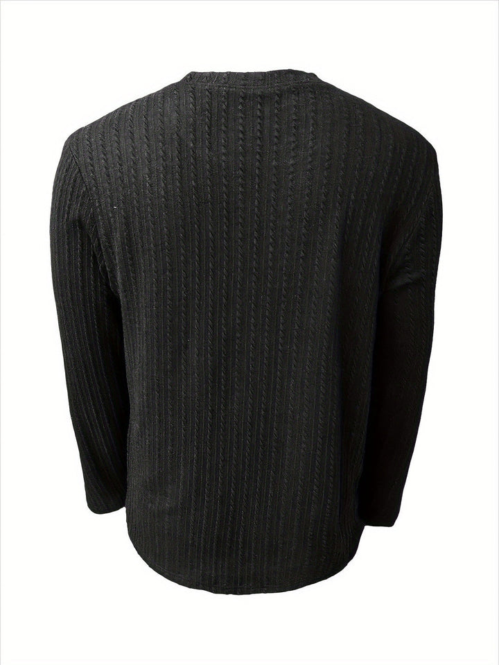 Herren Langarmshirt | Slimfit | Strukturmuster | Frühling