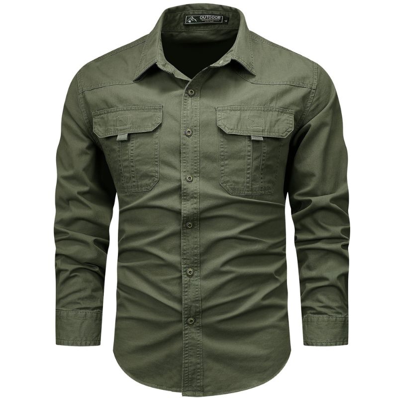 Cargo Hemd Herren | Langarm Shirt Funktional | Kleider Herren Stil