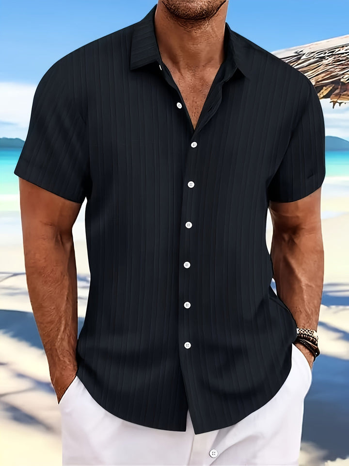 Herren Hemd | Elegant Slimfit | Kurzarm Knopfleiste | Sommer