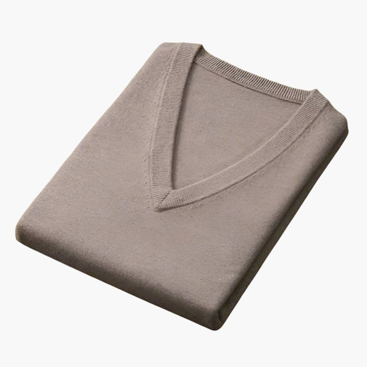 Pullover Herren | V-Ausschnitt Ribbesatz | Klassisch Warm Herren Pulli