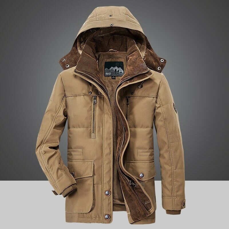 Herren Winterjacke | Warmer Parka | Fleecegefütterte Übergangsjacke