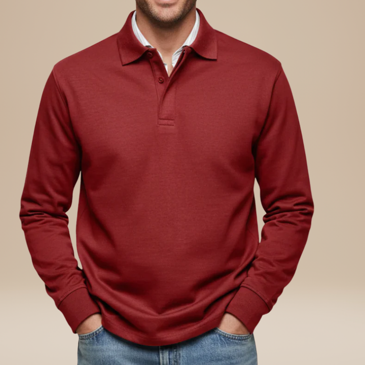 Sweatshirt Herren | Modernes Langarm Polo | Polo Herren Style