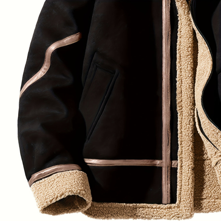 Winterjacke Herren | Retro Jacke Herren | Gestreifter Komfort Look