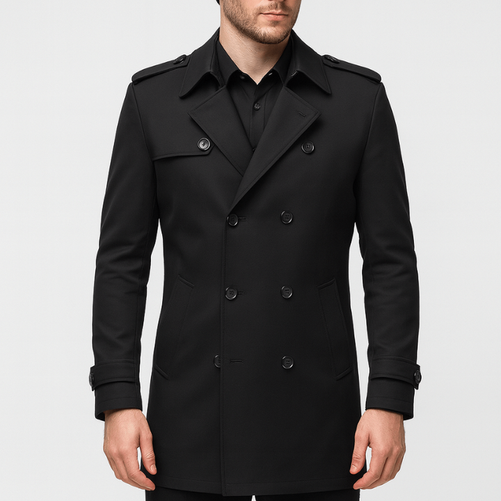 Winterjacke Herren | Zweireihiger Trenchmantel | Moderne Jacke Herren