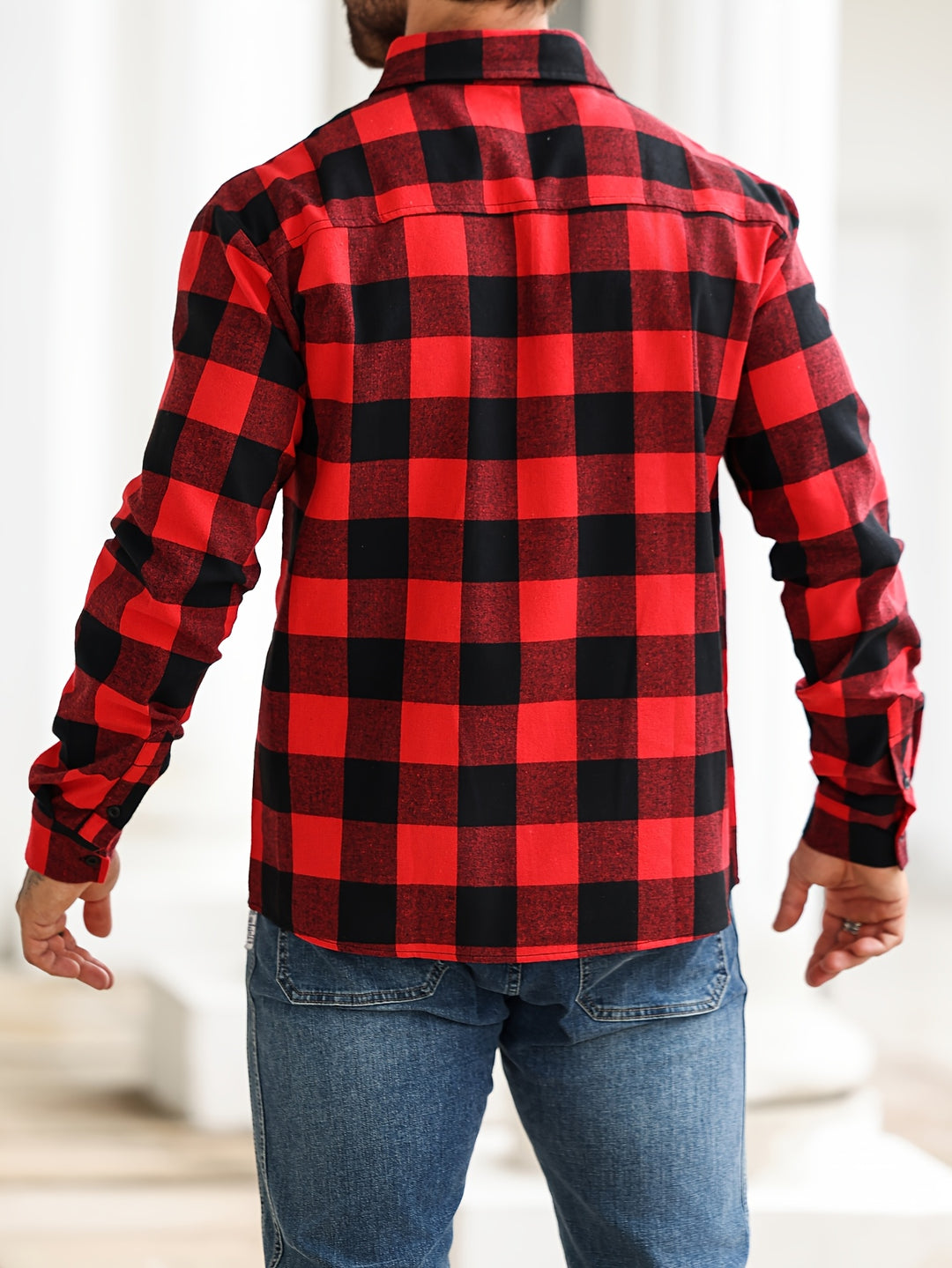 Hemd Herren | Kariertes Langarmhemd | Kleider Herren Stil