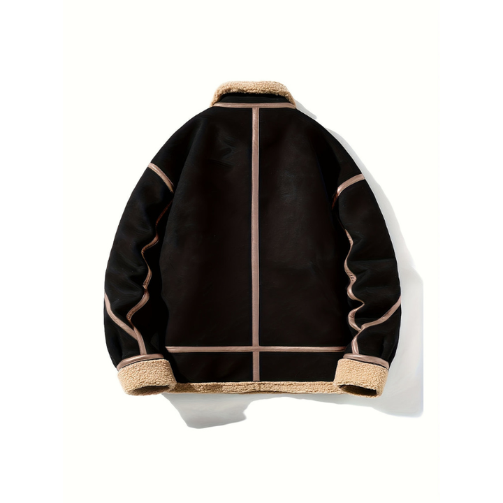 Winterjacke Herren | Retro Jacke Herren | Gestreifter Komfort Look