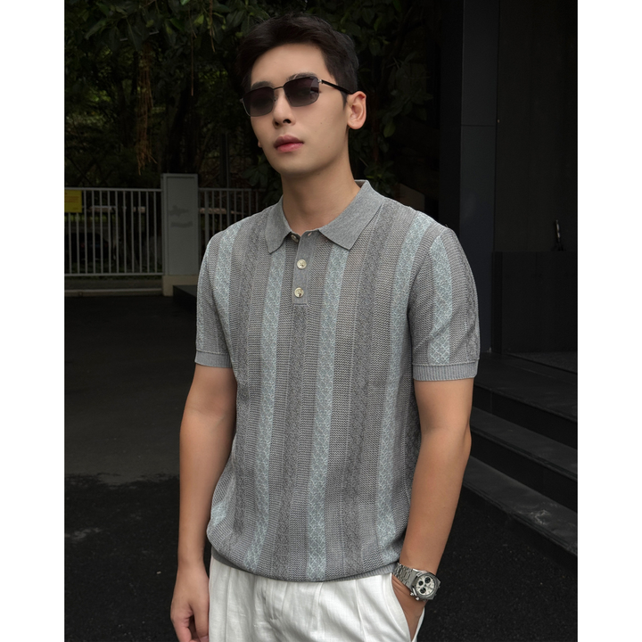 Herren Poloshirt | Gerade Passform | Strukturmuster | Sommer