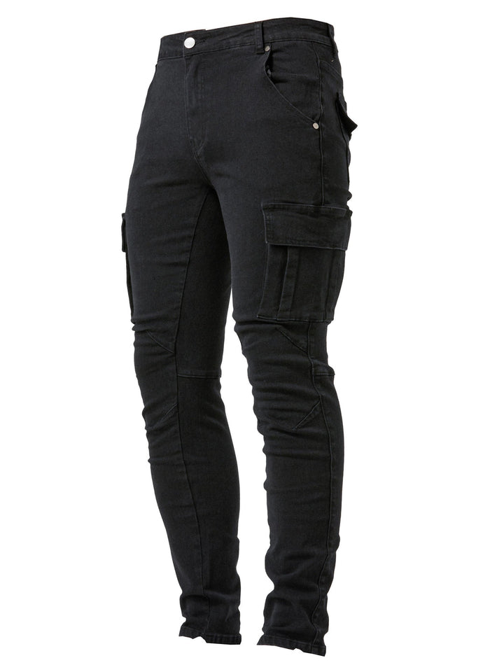 Herren Cargo Jeans – Slim Fit – Stretch Denim – Mehrere Taschen – Casual Stil