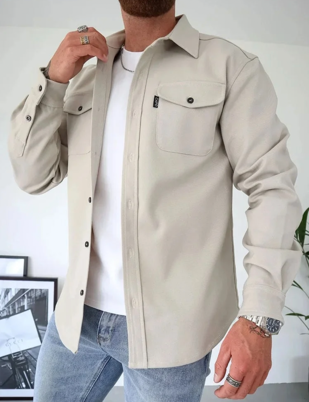 Winterjacke Herren | Casual Hemdjacke Overshirt | Jacke Herren Modern