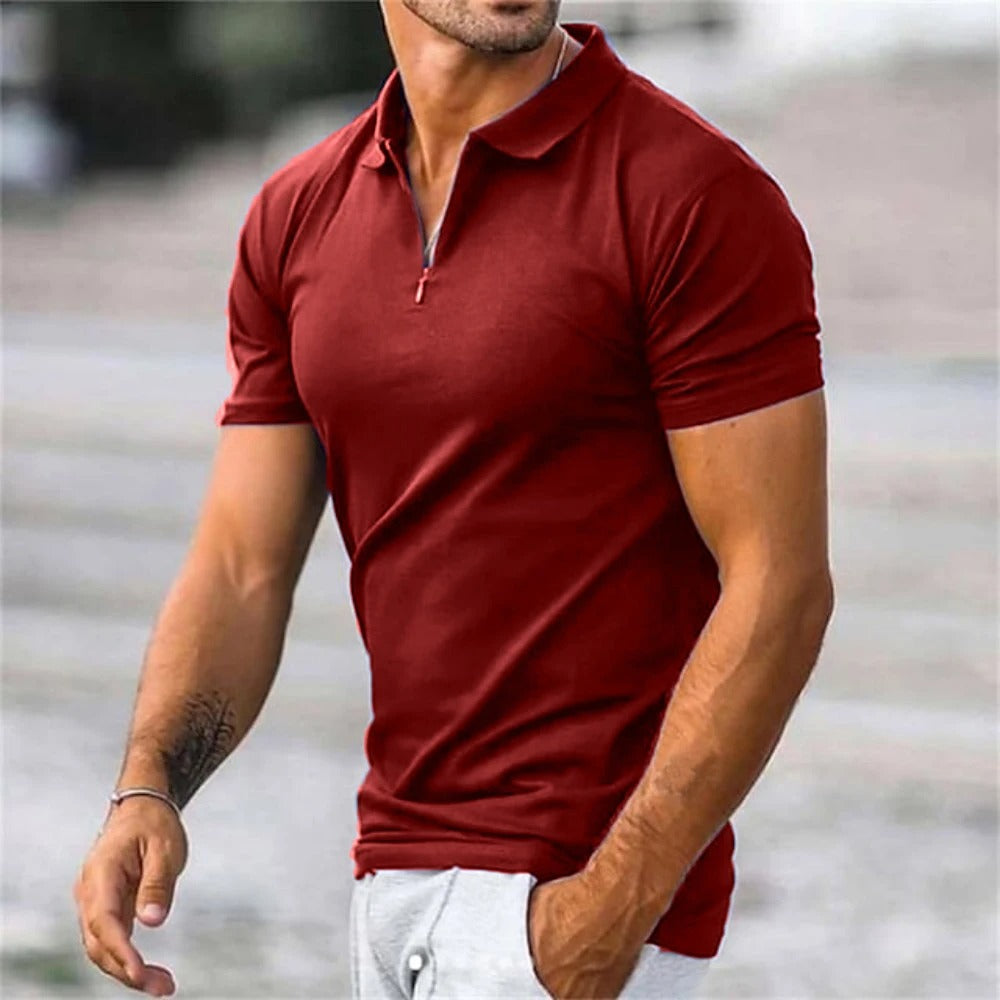 Herren Polo | Slimfit | Mit Reißverschluss | Street Casual Frühling