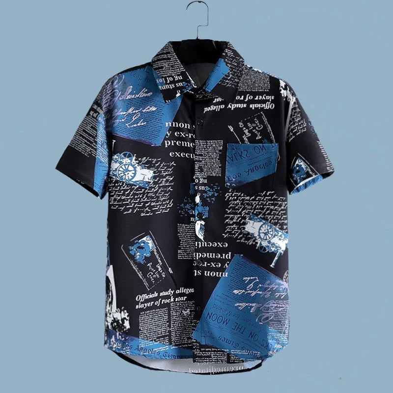 Herren Set | Oversized | Grafischer Druck Mit Knöpfen | Sommer