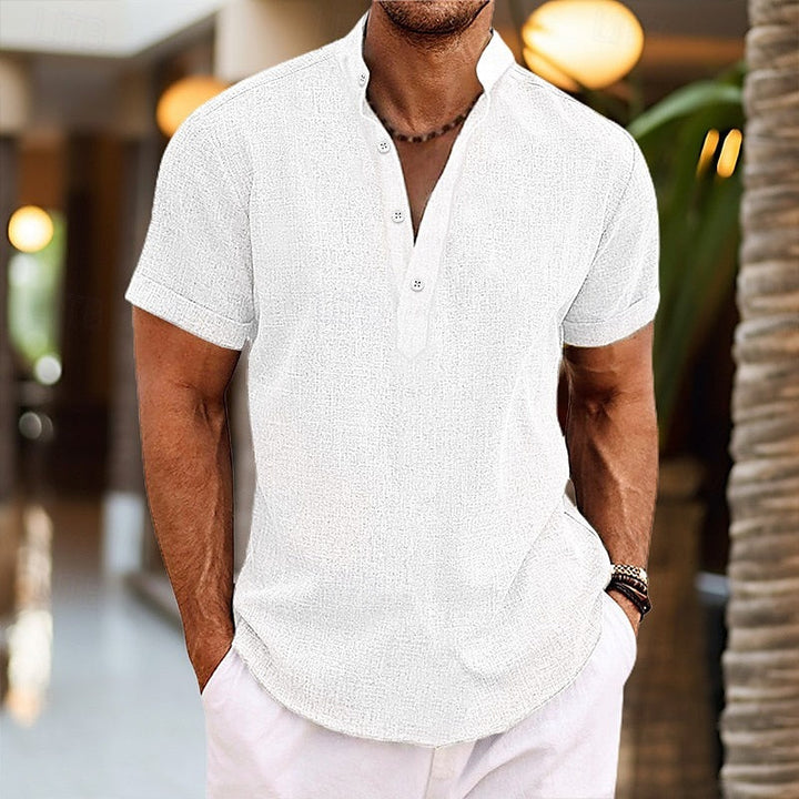 Herren Henley-Hemd | Gerade Passform | Mit Knopfleiste | Sommer