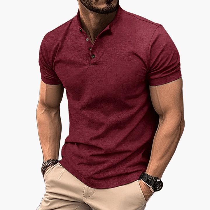 Herren T-Shirt | Slimfit | Mit Knöpfen | Sommer