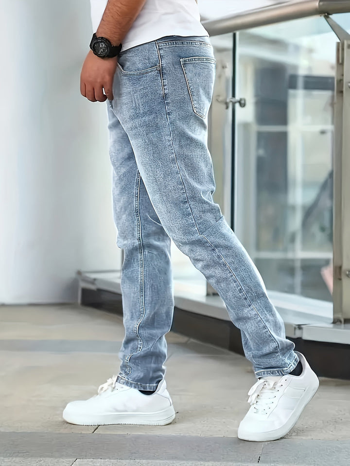 Herren Casual Jeans | Mittlere Dehnung & Klassisches Design | Denim-Hose