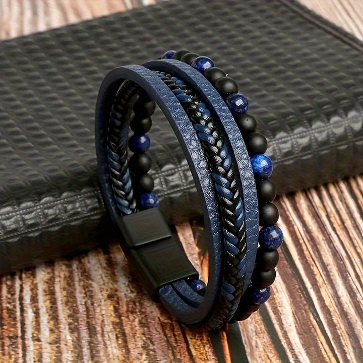 Herren Armband | Geflochten | Mehrlagig Design | Mit Verschluss