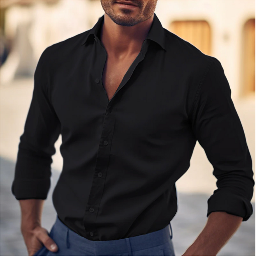 Herren Hemd | Slimfit Lange | Mit Knöpfen | Sommer