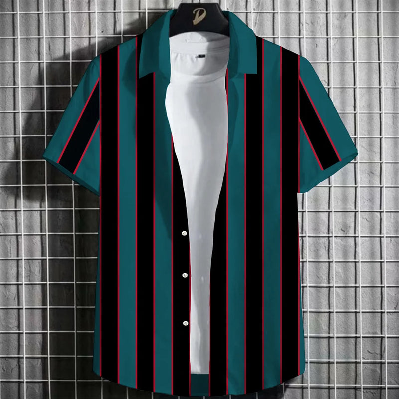Herren Shirt | Streifenmuster | Kurzarm | Sommer
