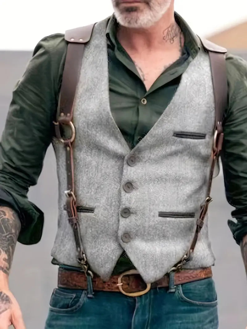 Herren Weste | Vintage Patchwork Weste | Reversible Bodywarmer