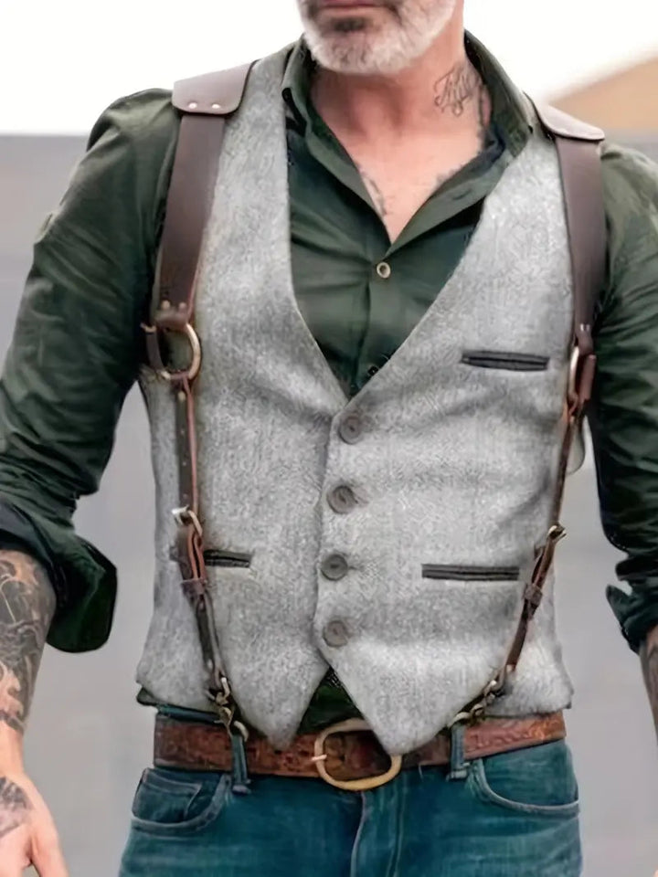 Herren Weste | Vintage Patchwork Weste | Reversible Bodywarmer