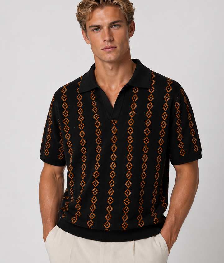 Herren Poloshirt | Gerade Passform | Strukturmuster | Sommer