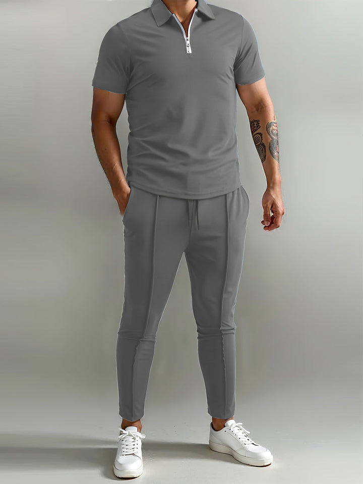 Herren Set | Slimfit | Mit Reißverschluss | Sommer Mono