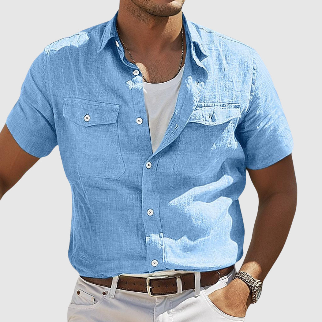 Herren Hemd | Gerade Passform | Mit Knopfleiste | Sommer