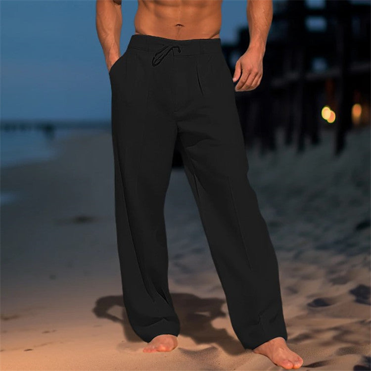 Herren Hose | Weite Passform | Mit Kordelzug | Sommer