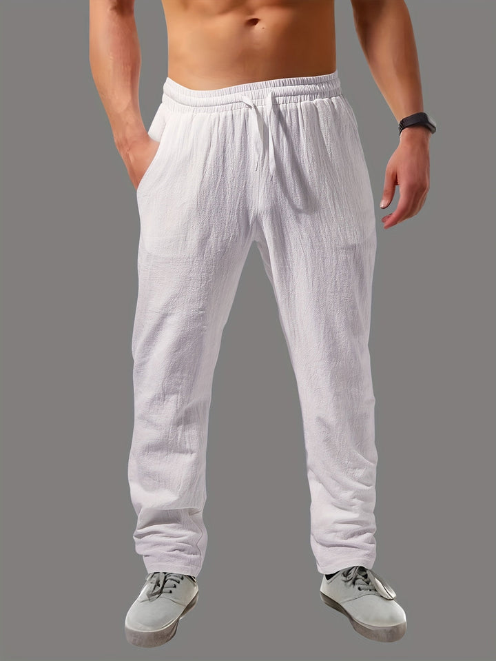 Herren Hose | Straight | Mit Kordelzug | Sommer
