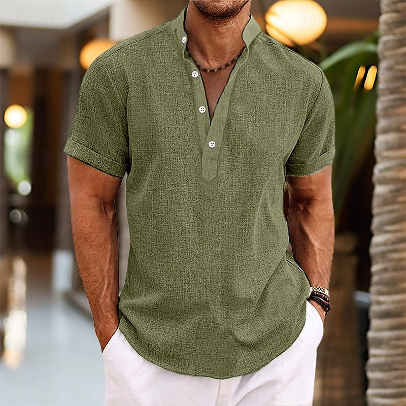 Herren Henley-Hemd | Gerade Passform | Mit Knopfleiste | Sommer
