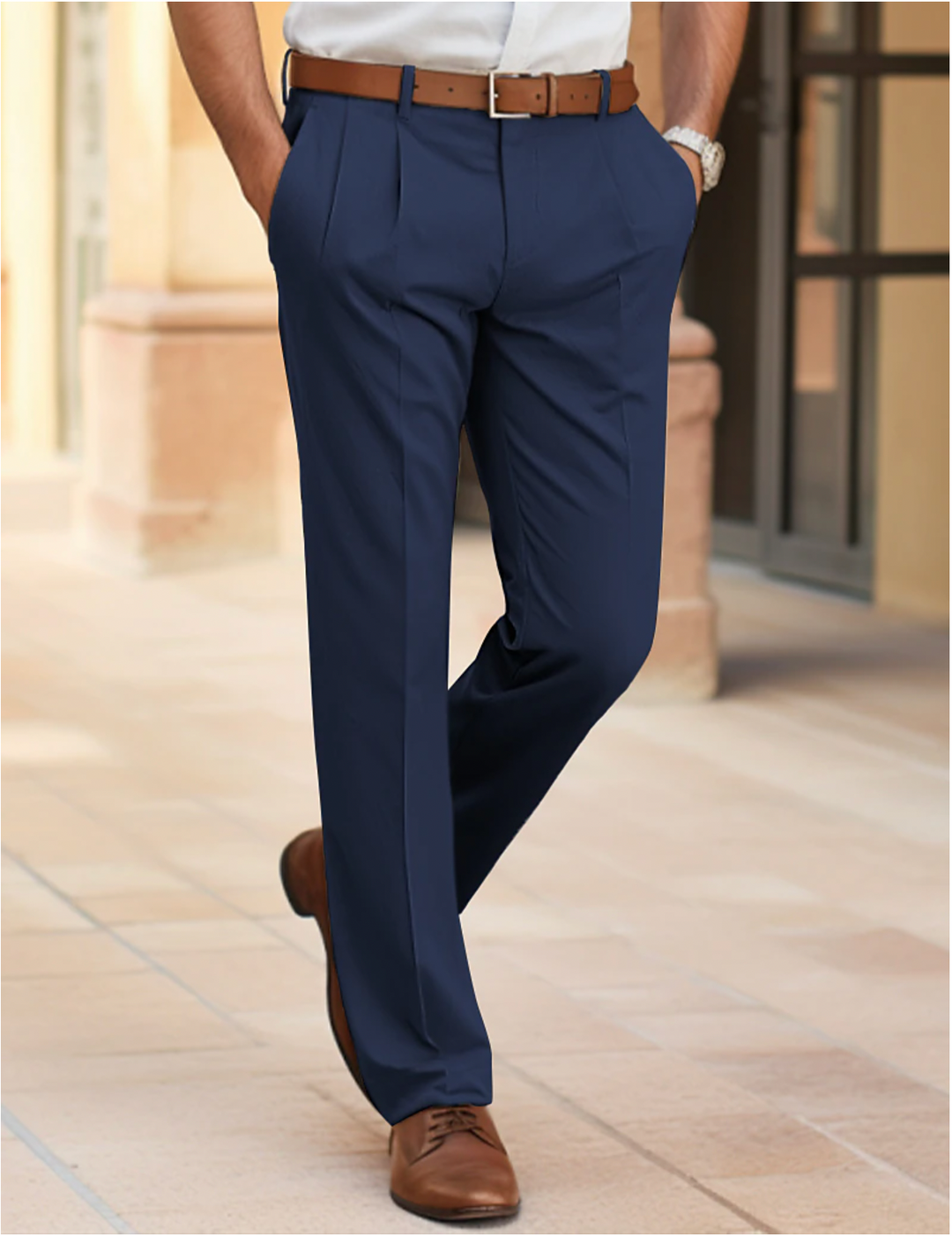 Herren Hose | Straight | Mit Knöpfen | Sommer