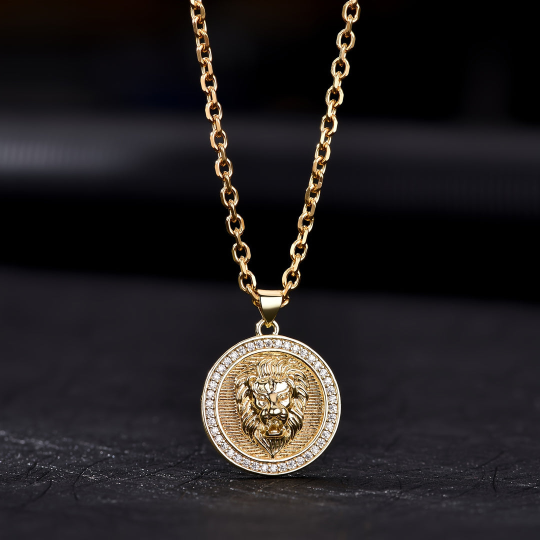 Herren Kette | Vintage Statement | Löwen Anhänger Detail