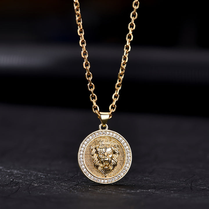 Herren Kette | Vintage Statement | Löwen Anhänger Detail