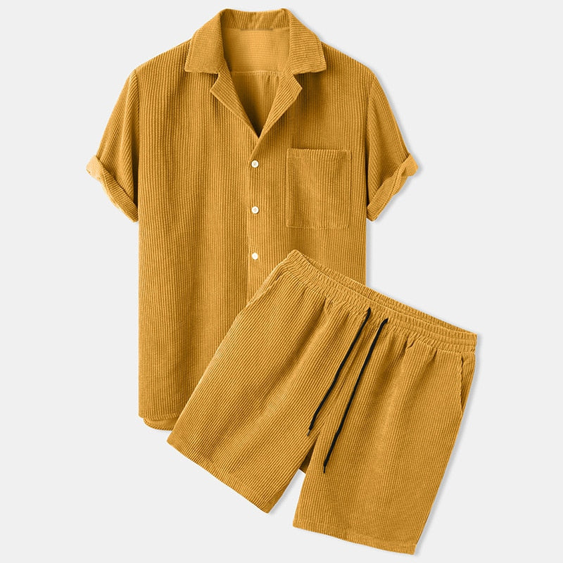 Herren Set | Oversized | Mit Kordelzug | Struktur Komfort Sommer