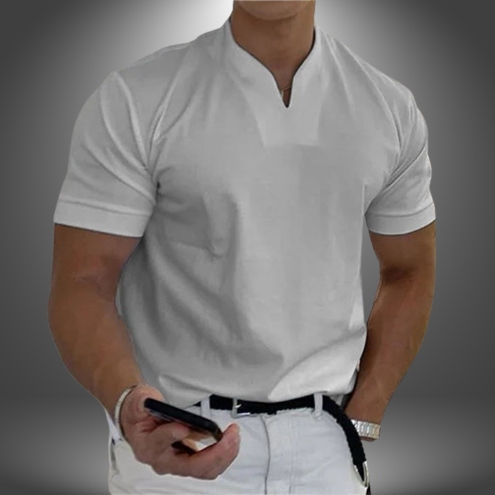 Herren T-Shirt | Gerade Passform | Stehkragen | Sommer