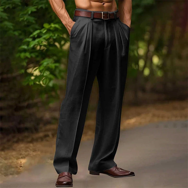 Herren Hose | Elegant | Mit Bundfalten &amp; Knopf | Sommer