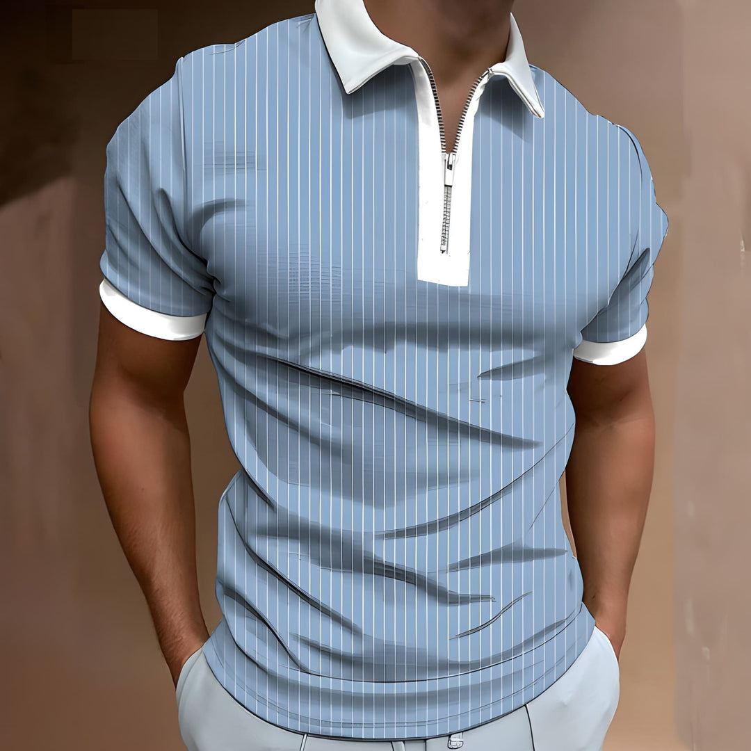 Herren Polo | Retro Reißverschluss Design | Einzigartiges Muster & Modern Casual | Sommerstil