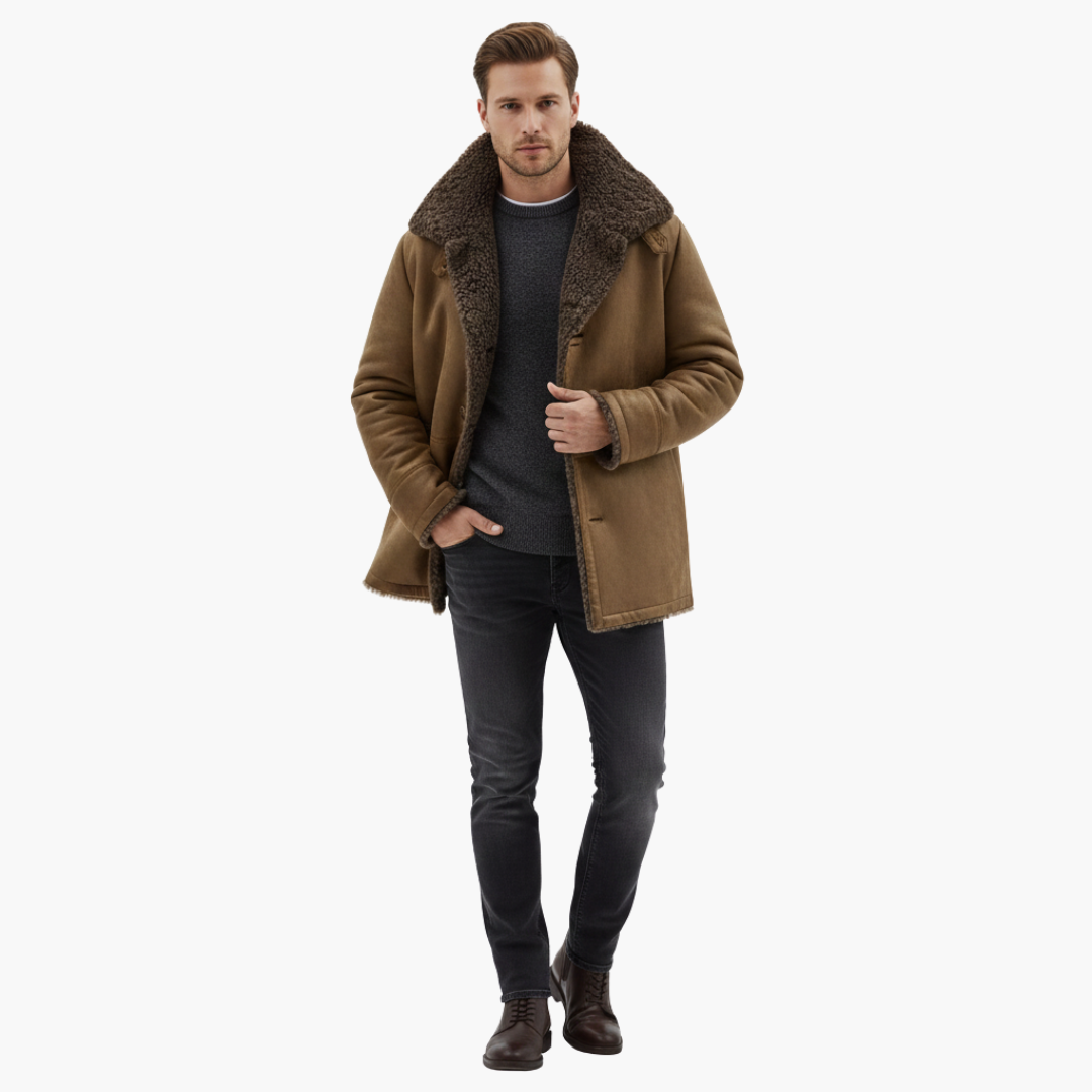 Herren Winterjacke | Breiter Kragen Warm | Classic Jacke Herren