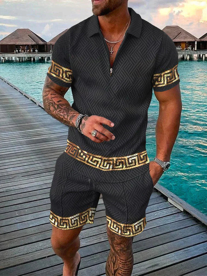 Herren Set | Slimfit | Mit Reißverschluss | Sommer Royale