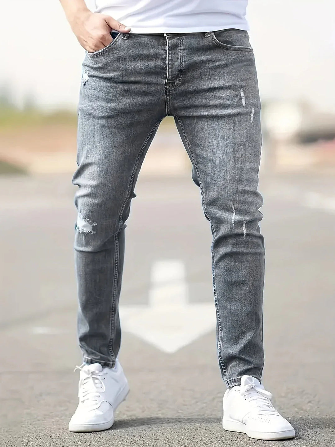 Herren Jeans | Slimfit | Distressed Details | Sommer