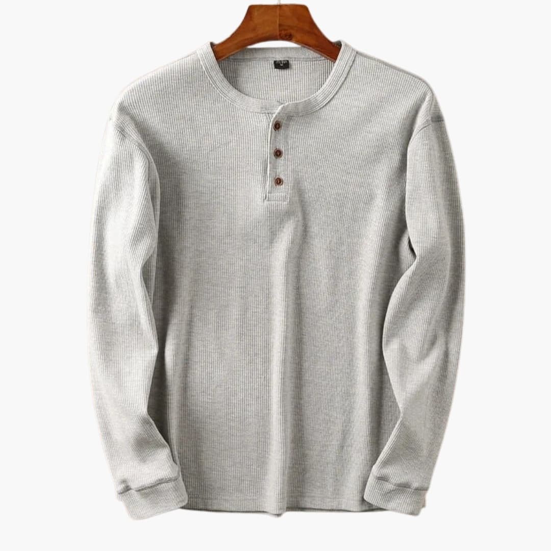 Herren Longsleeve | Straight | Mit Knöpfen | Herbst