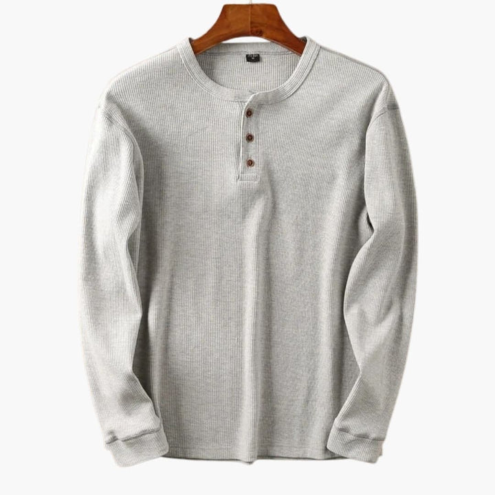 Herren Longsleeve | Straight | Mit Knöpfen | Herbst