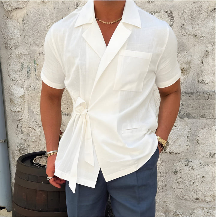 Herren Shirt | Getailleerd | Mit Wickelbindung | Sommer