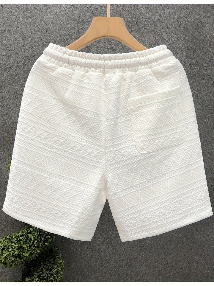 Herren Shorts | Strukturmuster &amp; Kordelzug | Sommer