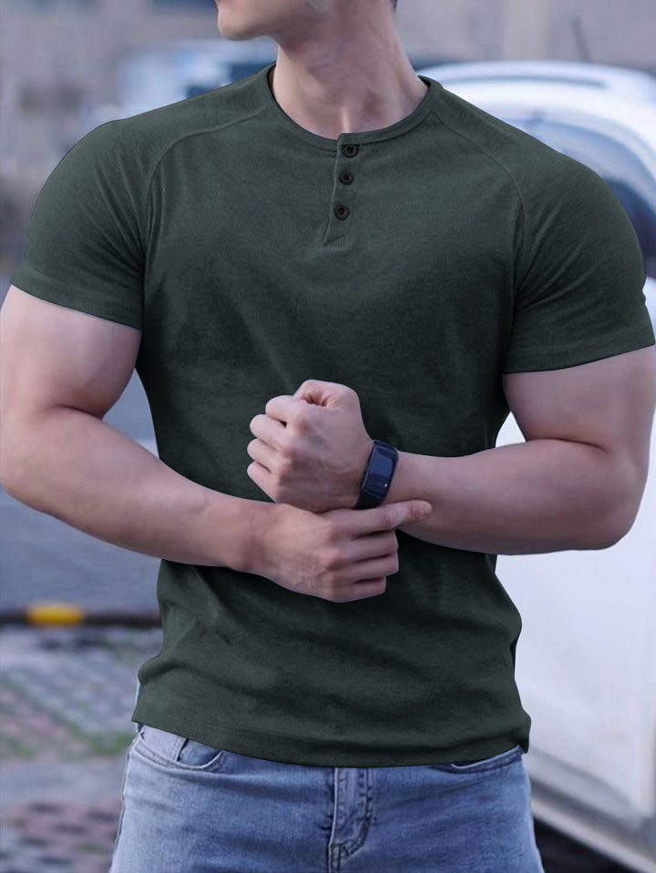 Herren T-Shirt | Slimfit | Mit Knopfleiste | Sommer Core